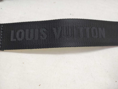LOUIS VUITTON Louis Vuitton Signature Adjustable Strap, Black/Green, Silver Hardware, 95*4.5*0.5cm Strap