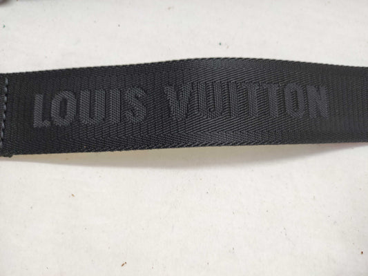 LOUIS VUITTON Louis Vuitton Signature Adjustable Strap, Black/Green, Silver Hardware, 95*4.5*0.5cm Strap