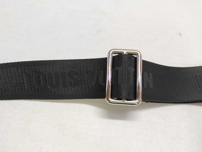 LOUIS VUITTON Louis Vuitton Signature Adjustable Strap, Black/Green, Silver Hardware, 95*4.5*0.5cm Strap