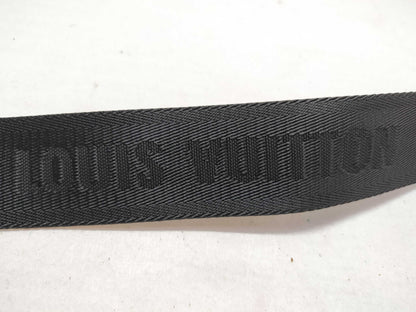 LOUIS VUITTON Louis Vuitton Signature Adjustable Strap, Black/Green, Silver Hardware, 95*4.5*0.5cm Strap