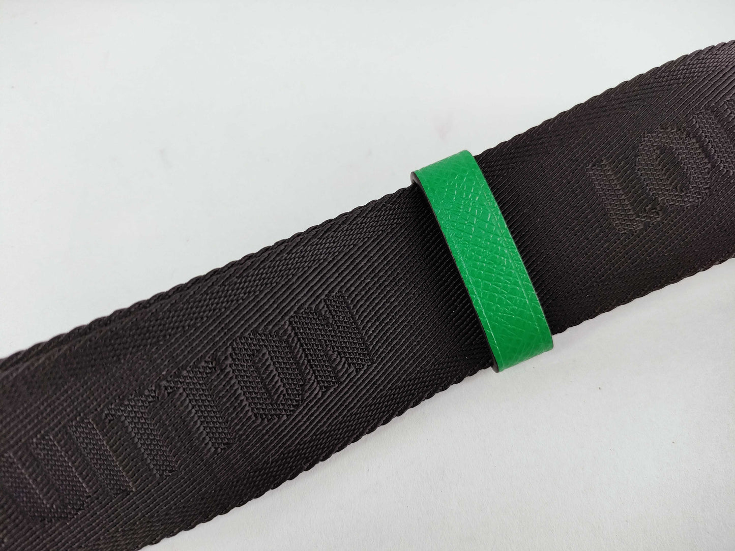 LOUIS VUITTON Louis Vuitton Signature Adjustable Strap Black/Green Silver Hardware 95*4.5*.05cm Other Accessories