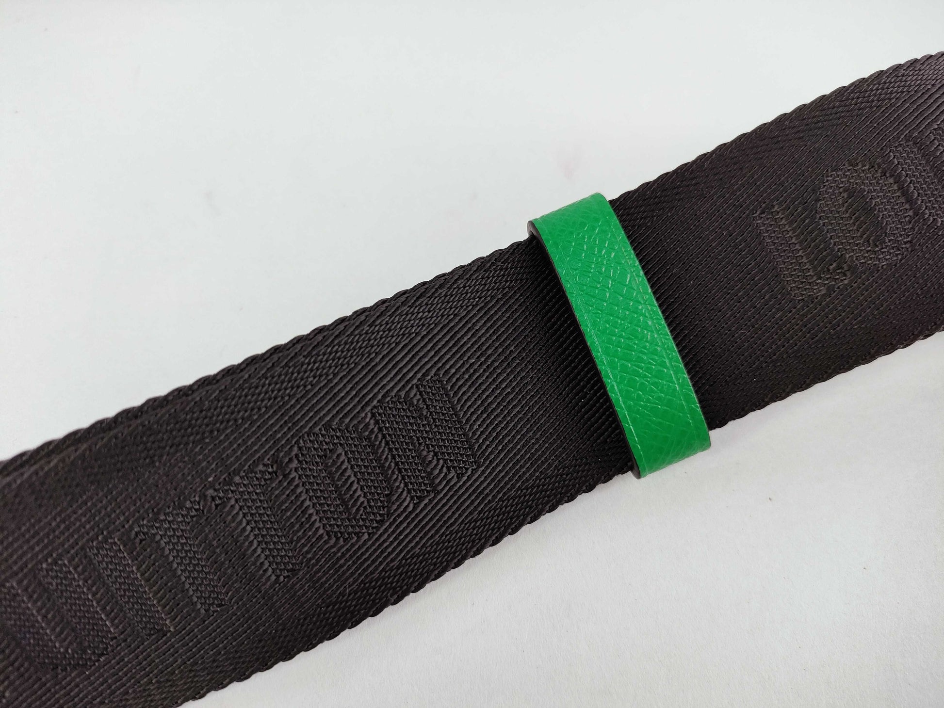 LOUIS VUITTON Louis Vuitton Signature Adjustable Strap Black/Green Silver Hardware 95*4.5*.05cm Other Accessories