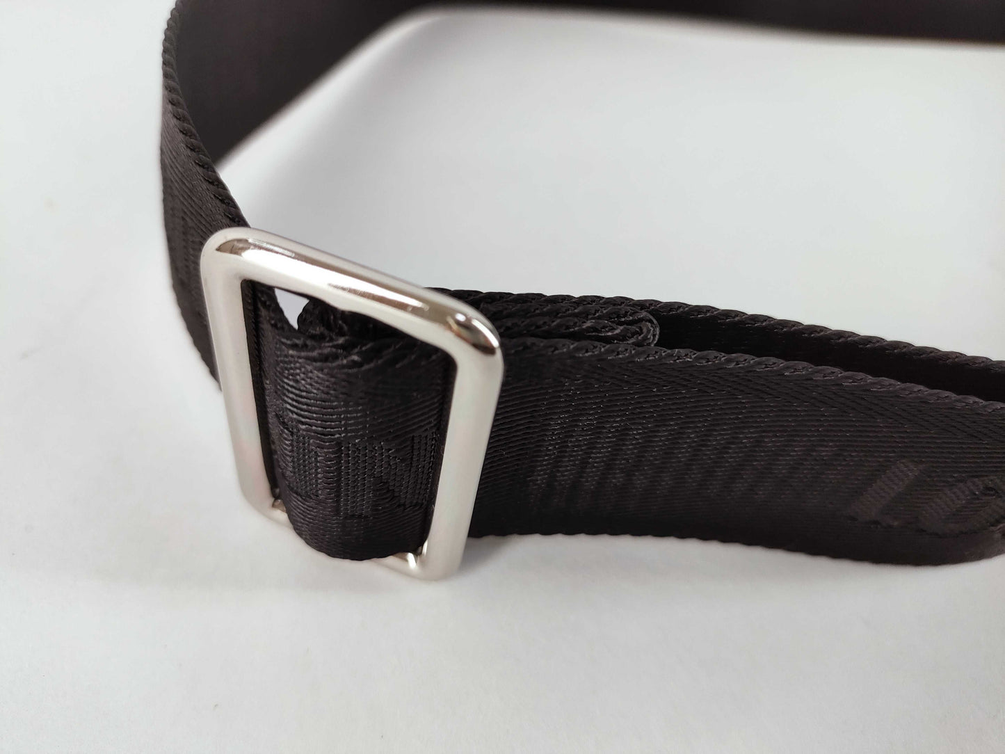 LOUIS VUITTON Louis Vuitton Signature Adjustable Strap Black/Green Silver Hardware 95*4.5*.05cm Other Accessories