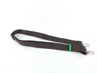 LOUIS VUITTON Louis Vuitton Signature Adjustable Strap Black/Green Silver Hardware 95*4.5*.05cm Other Accessories
