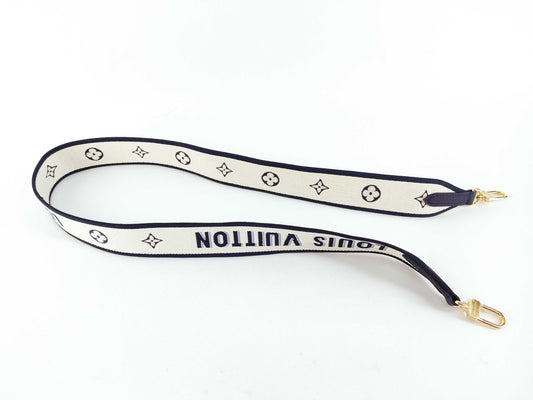 LOUIS VUITTON Louis Vuitton Signature Strap Blue/Beige Signature Canvas Gold Hardware 95*4.5*.05cm Other Accessories