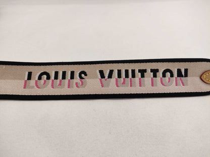 LOUIS VUITTON Signature Strap, Beige/Black/Pink, Signature Canvas, Gold Hardware, 95*4.5*.05cm Strap