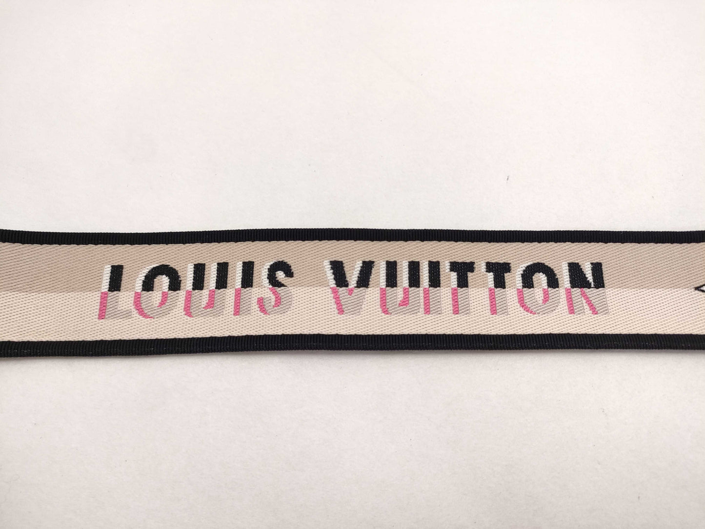 LOUIS VUITTON Signature Strap, Beige/Black/Pink, Signature Canvas, Gold Hardware, 95*4.5*.05cm Strap