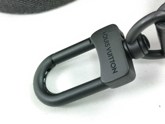 LOUIS VUITTON Louis Vuitton Signature Adjustable Strap Black with Black Hardware 95*4.5*0.5cm Strap
