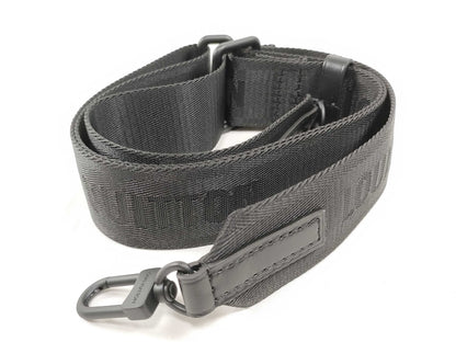 LOUIS VUITTON Louis Vuitton Signature Adjustable Strap Black with Black Hardware 95*4.5*0.5cm Strap