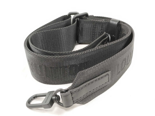 LOUIS VUITTON Louis Vuitton Signature Adjustable Strap Black with Black Hardware 95*4.5*0.5cm Strap