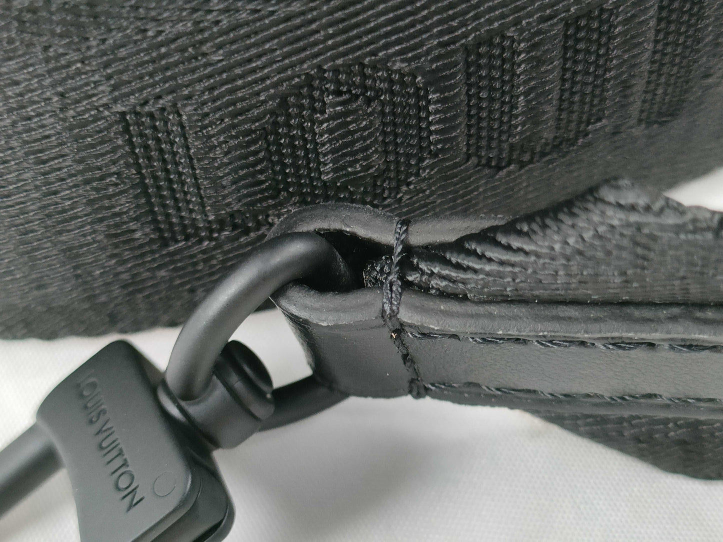 LOUIS VUITTON Louis Vuitton Signature Adjustable Strap, Black with Black Hardware, 95*4.5*0.5cm Strap