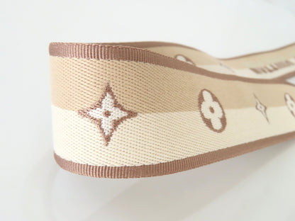 LOUIS VUITTON Signature Strap, Beige/Brown Canvas with Gold Hardware, 95*4.5*.05cm