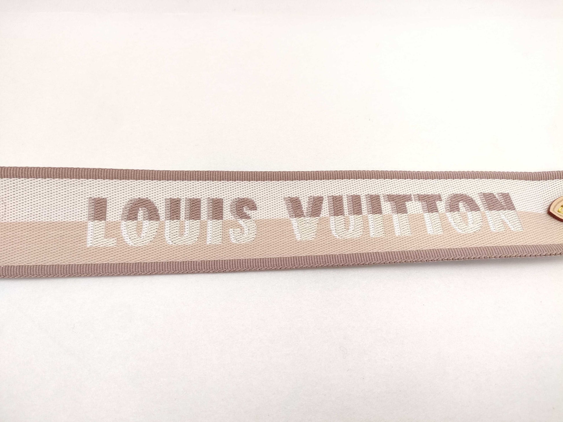 LOUIS VUITTON Signature Strap, Beige/Brown Canvas with Gold Hardware, 95*4.5*.05cm Strap