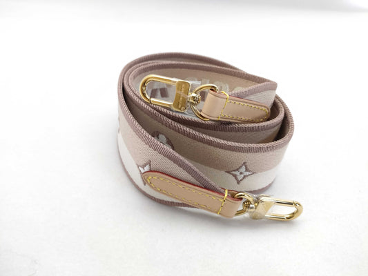 LOUIS VUITTON Signature Strap, Beige/Brown Canvas with Gold Hardware, 95*4.5*.05cm Strap