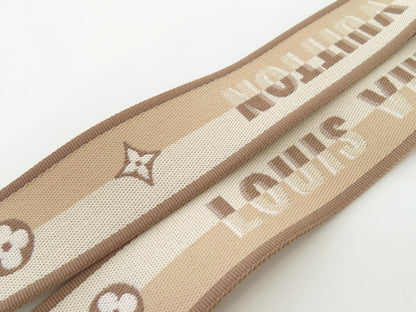 LOUIS VUITTON Signature Strap, Beige/Brown Canvas with Gold Hardware, 95*4.5*.05cm