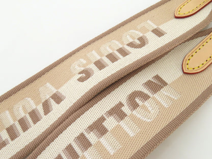 LOUIS VUITTON Signature Strap, Beige/Brown Canvas with Gold Hardware, 95*4.5*.05cm