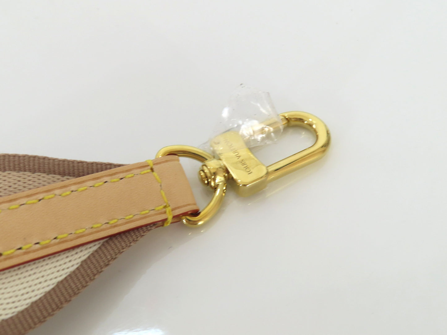 LOUIS VUITTON Signature Strap, Beige/Brown Canvas with Gold Hardware, 95*4.5*.05cm