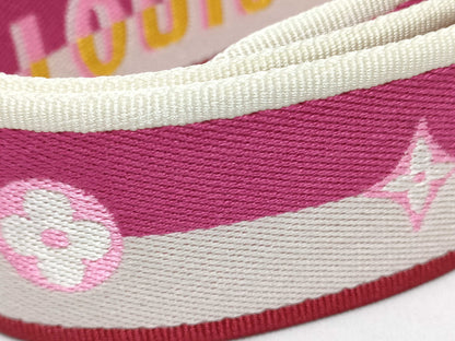 LOUIS VUITTON RFID Unverifiable Serial Number Unverifiable Louis Vuitton Signature Strap Pink/Beige Canvas Gold Hardware 95*4.5*.05cm Strap