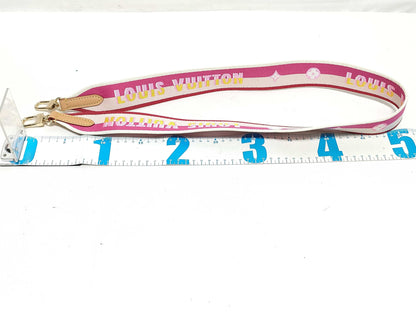 LOUIS VUITTON RFID Unverifiable Serial Number Unverifiable Louis Vuitton Signature Strap Pink/Beige Canvas Gold Hardware 95*4.5*.05cm Strap