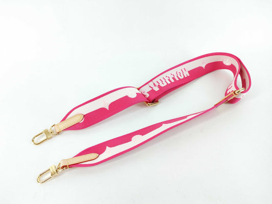 LOUIS VUITTON Louis Vuitton Signature Adjustable Strap Pink/Beige Gold Hardware 95*4.5*.05cm Other Accessories