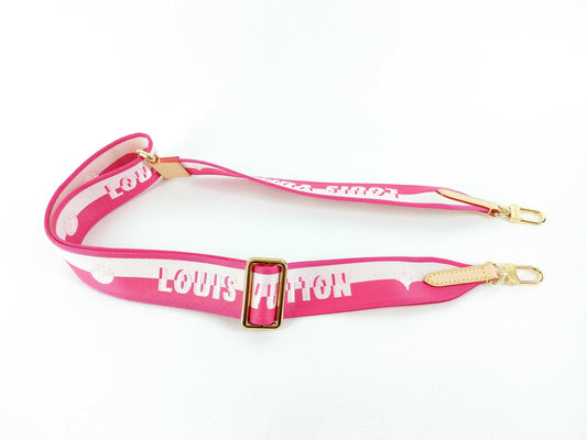 LOUIS VUITTON Louis Vuitton Signature Adjustable Strap Pink/Beige Gold Hardware 95*4.5*.05cm Other Accessories