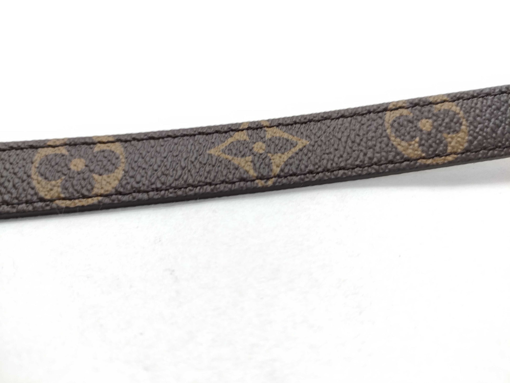 LOUIS VUITTON Louis Vuitton Monogram Adjustable Strap Brown with Gold Hardware 80*2*.05cm Strap