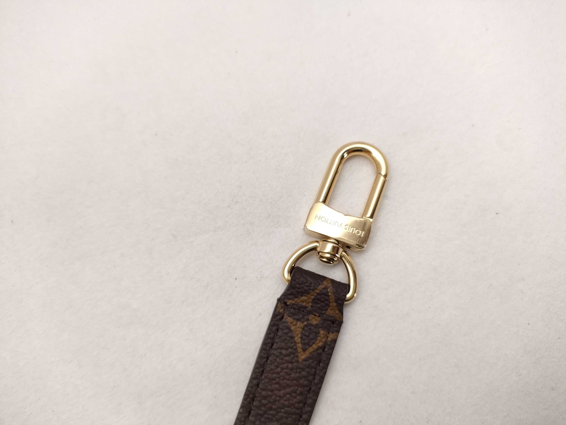 LOUIS VUITTON Louis Vuitton Monogram Adjustable Strap Brown with Gold Hardware 80*2*.05cm Strap