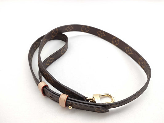 LOUIS VUITTON Louis Vuitton Monogram Adjustable Strap Brown with Gold Hardware 80*2*.05cm Strap