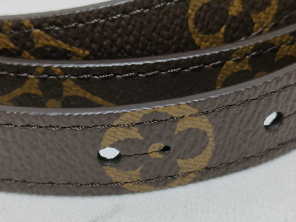 LOUIS VUITTON RFID verification failed. Serial number verification failed. Louis Vuitton Monogram Adjustable Strap, Brown, Gold Hardware, 80*2*.05cm.