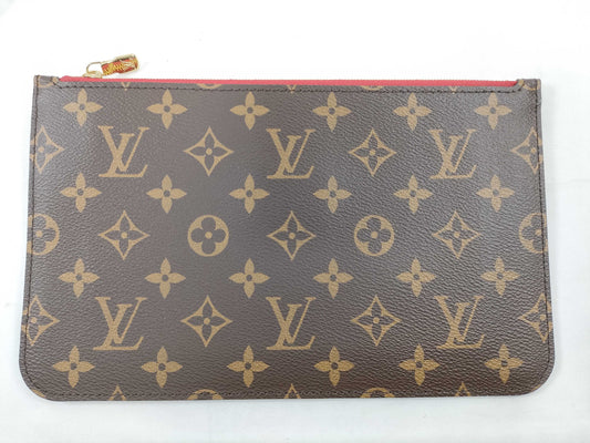 LOUIS VUITTON Monogram Louis Vuitton Neverfull Pouch / Brown Monogram Canvas / Gold Hardware Other Accessories
