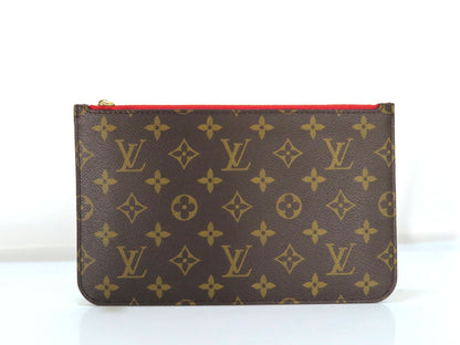 LOUIS VUITTON Unidentified Monogram Louis Vuitton Neverfull Pouch / Brown Monogram Canvas / Gold Hardware Pouch