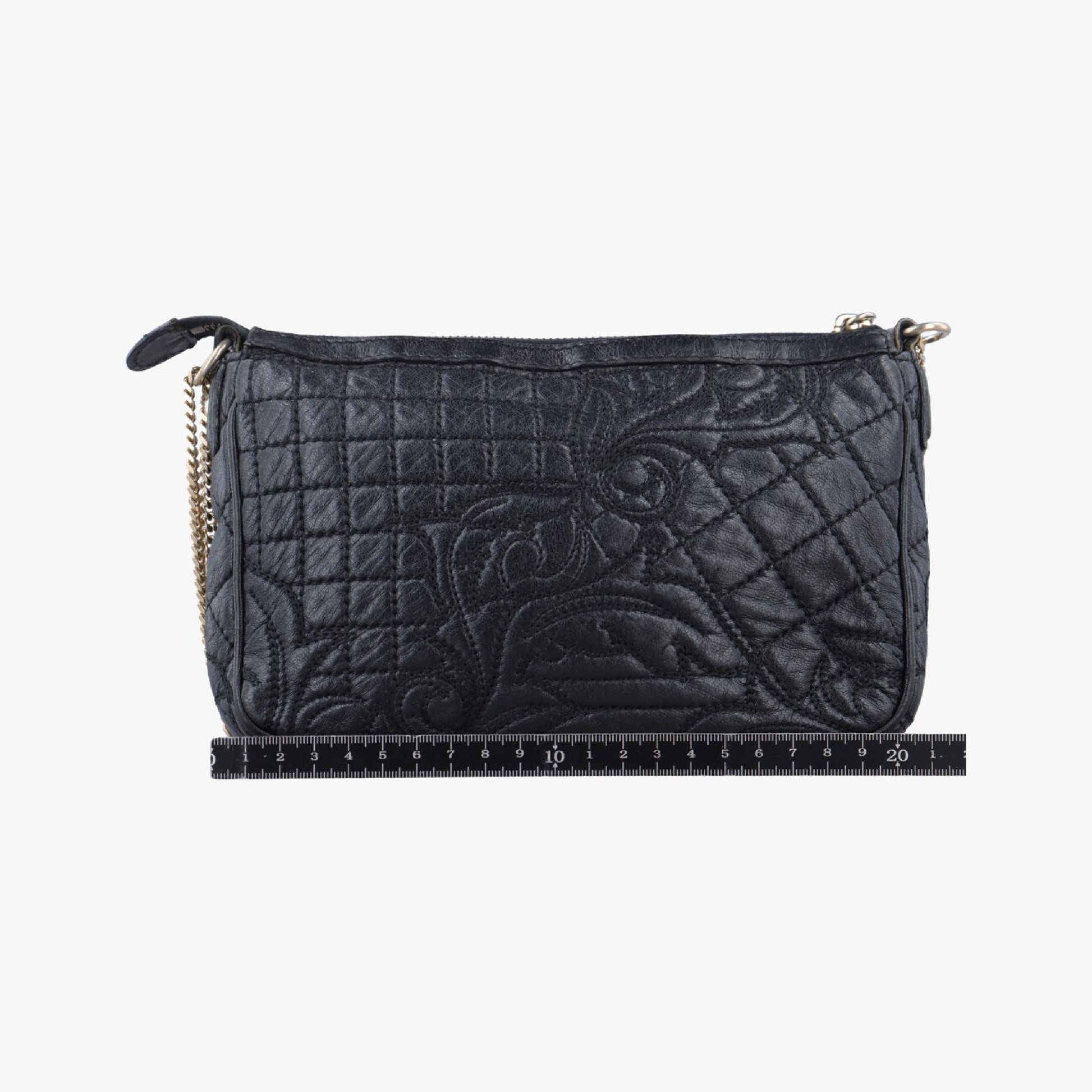VERSACE Vanitas Quilted Baroque Black Leather Shoulder Bag