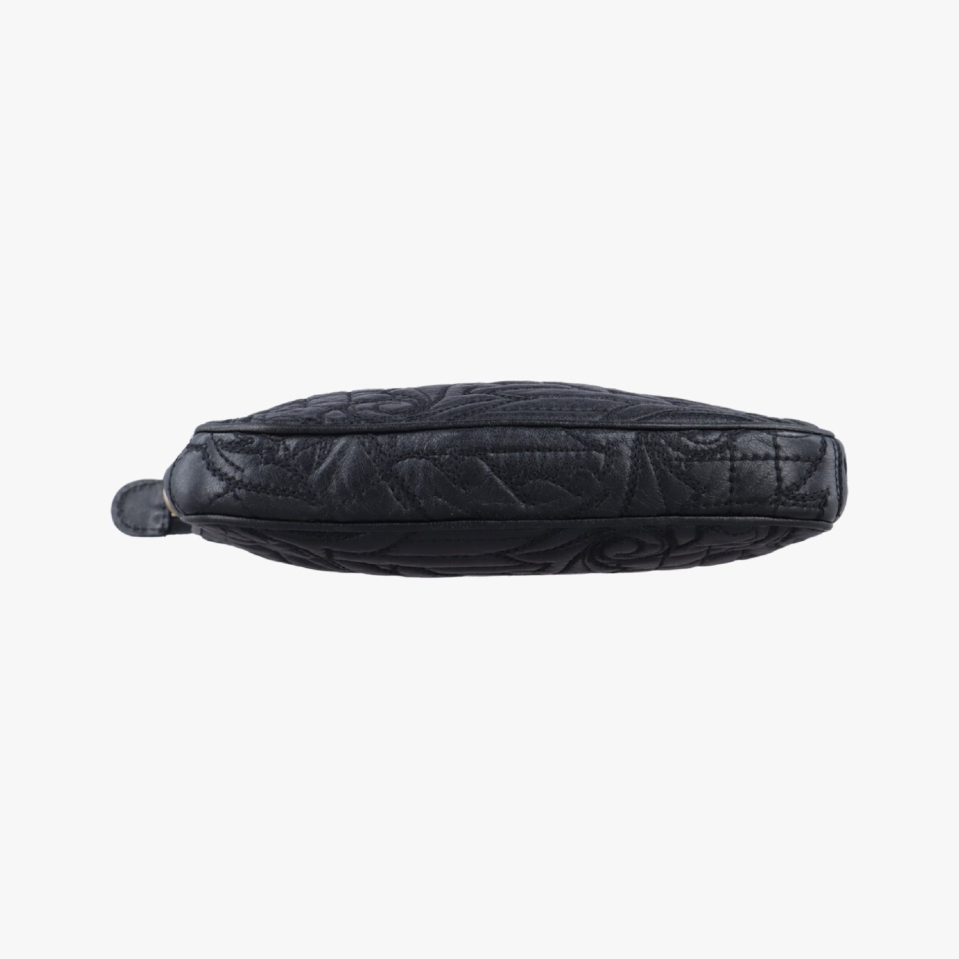 VERSACE Vanitas Quilted Baroque Black Leather Shoulder Bag