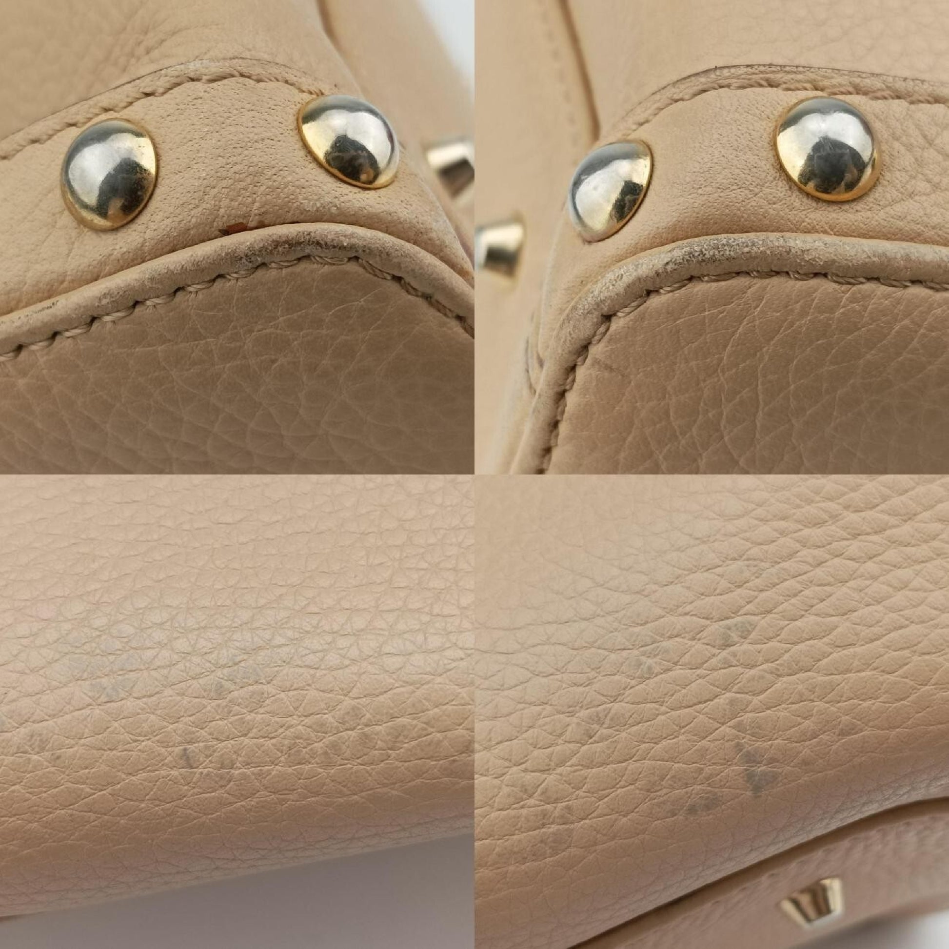 VERSACE La Medusa Beige Leather Handbag