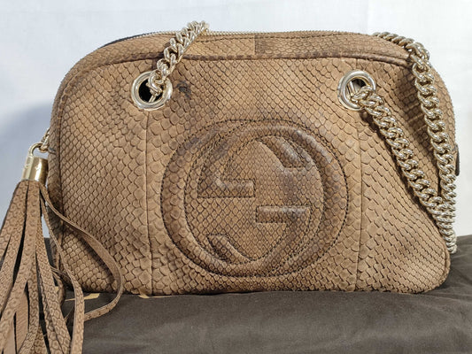 GUCCI Soho Gucci Soho Shoulder Bag Python Shoulder Bag