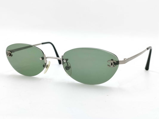  CHANEL Chanel Coco Mark Rimless Vintage Sunglasses