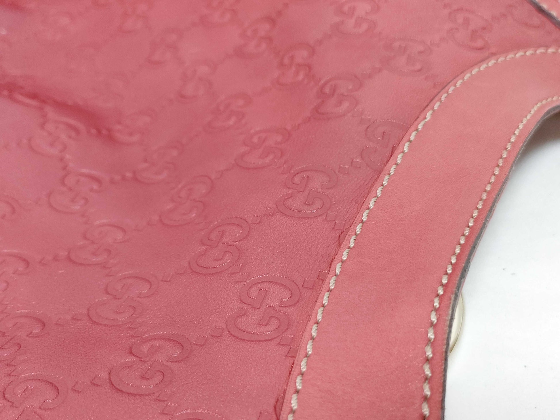 GUCCI Guccissima GUCCI GG Supreme Leather Handbag Red Handbag