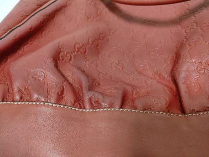 GUCCI Guccissima GUCCI GG Supreme Leather Handbag Red Handbag