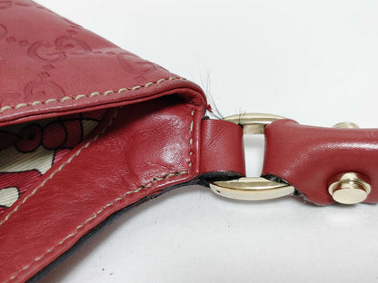 GUCCI Guccissima GUCCI GG Supreme Leather Handbag Red Handbag