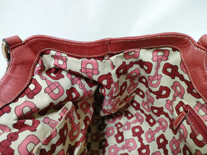 GUCCI Guccissima GUCCI GG Supreme Leather Handbag Red Handbag