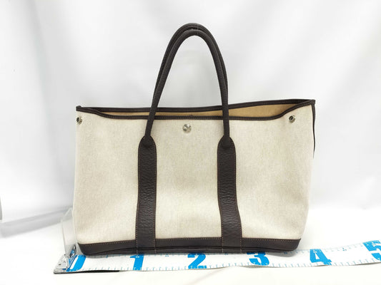 HERMES Garden Party PM Toile H Maroon □G Handbag