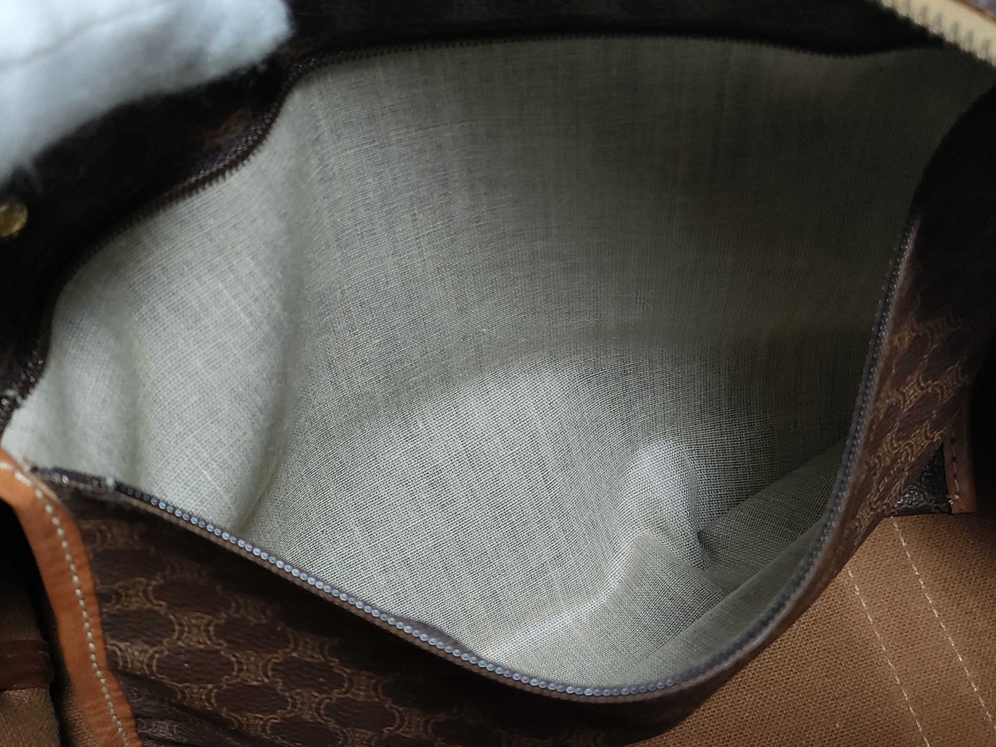 CELINE Boston Bag Macadam Brown Boston Bag
