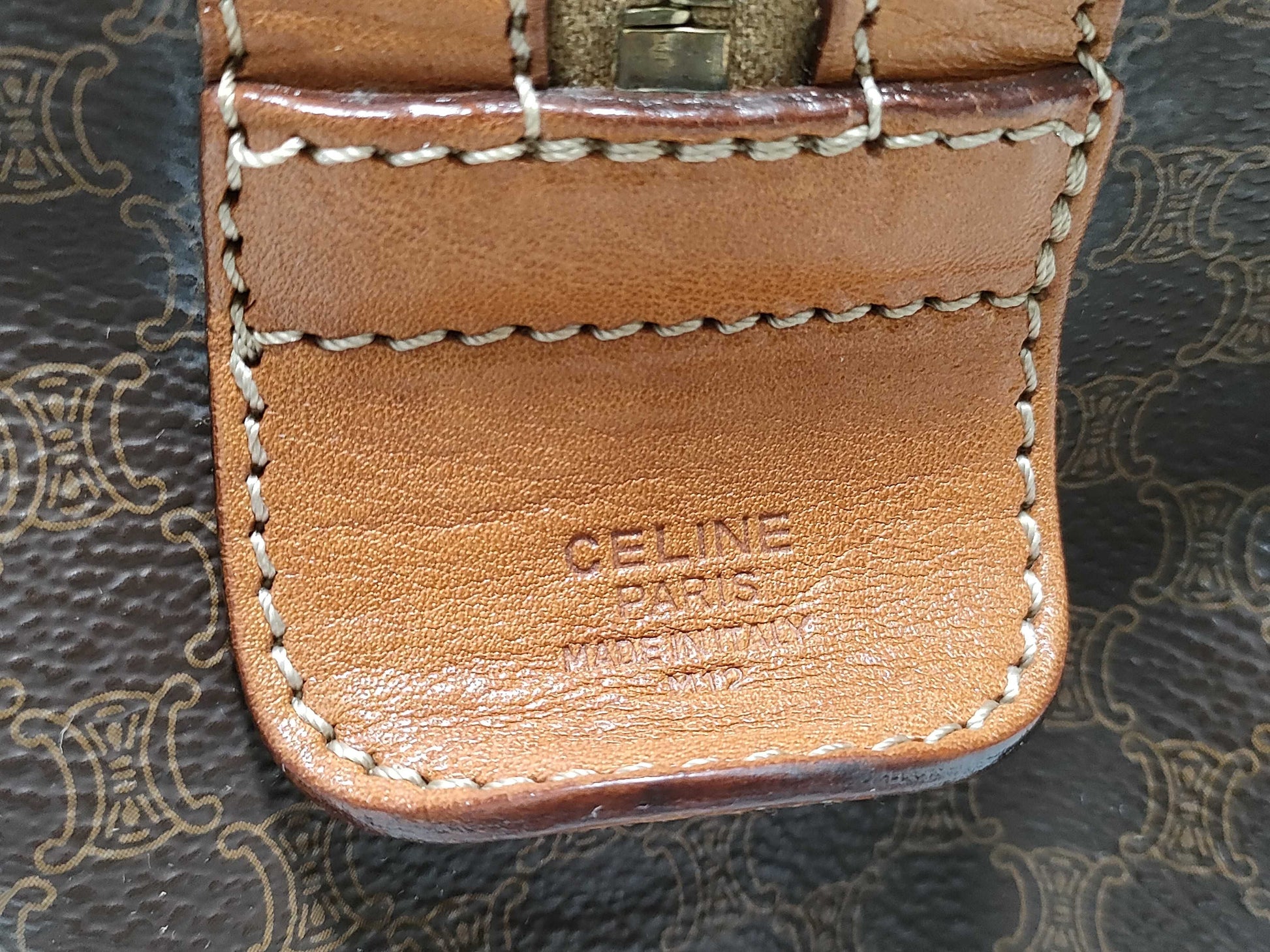 CELINE Boston Bag Macadam Brown Boston Bag