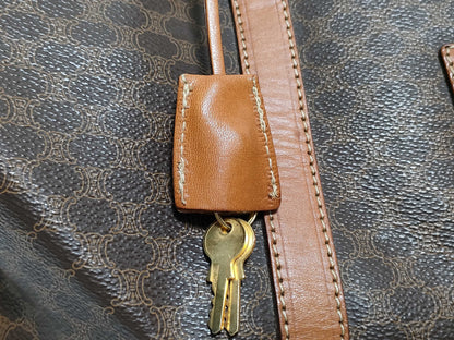 CELINE Boston Bag Macadam Brown Boston Bag