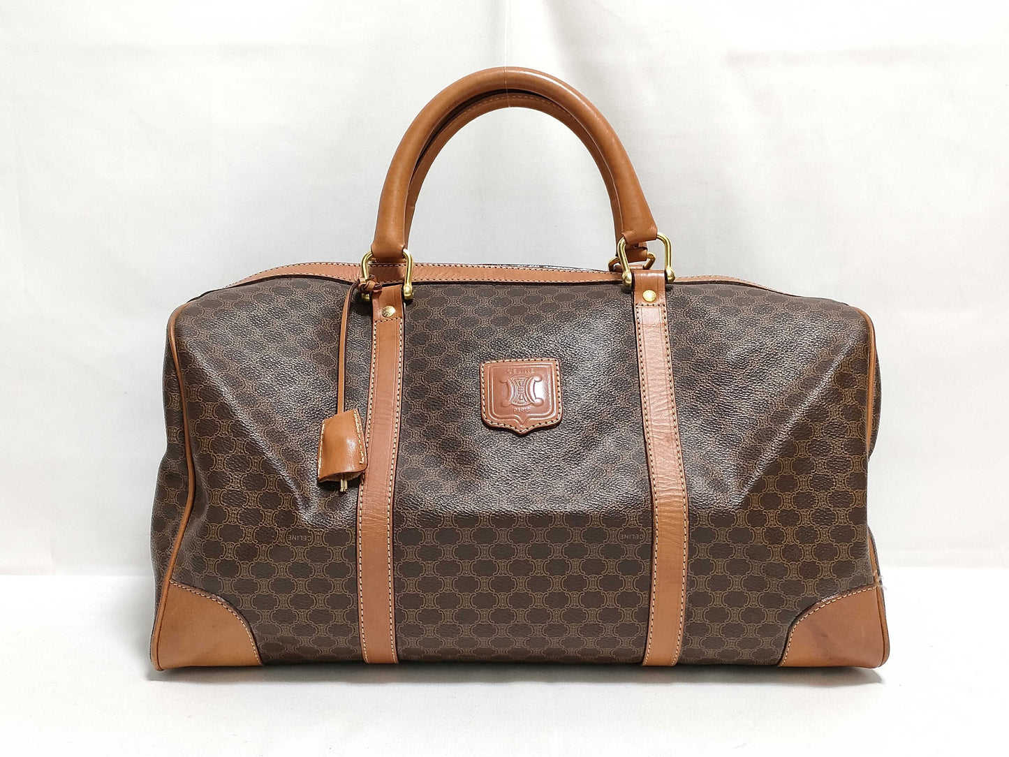 CELINE Boston Bag Macadam Brown Boston Bag