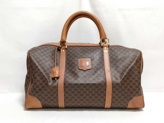 CELINE Boston Bag Macadam Brown Boston Bag
