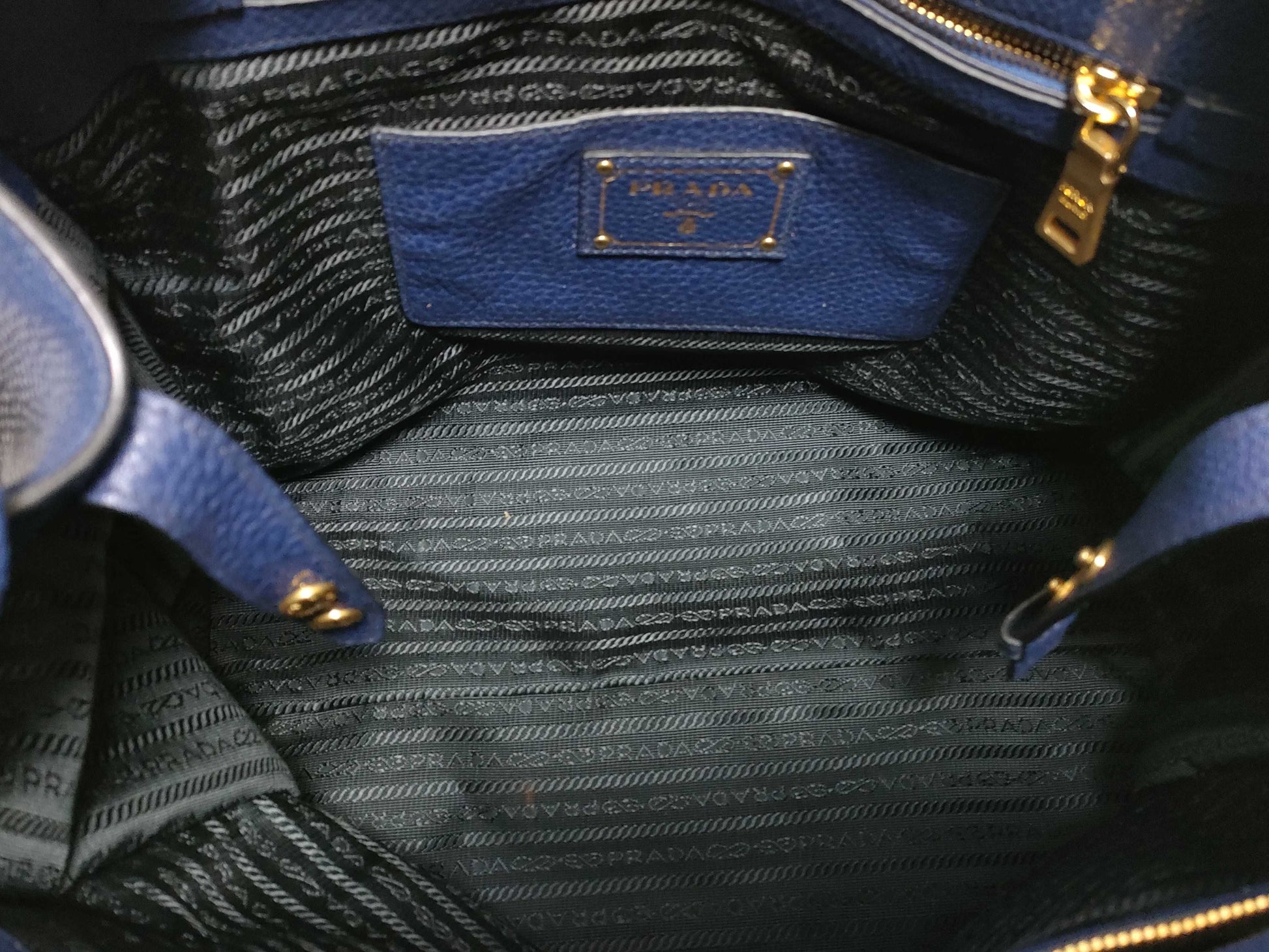 PRADA Prada Tote Bag, Leather, Navy, bn2671, 2-Way Tote Bag
