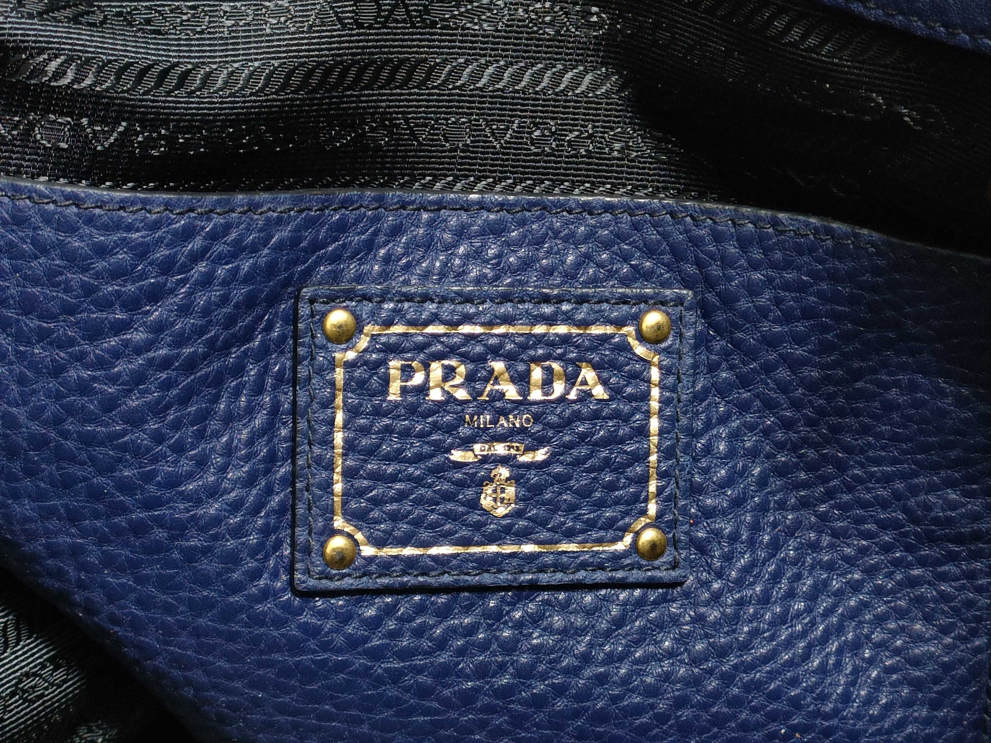 PRADA Prada Tote Bag, Leather, Navy, bn2671, 2-Way Tote Bag