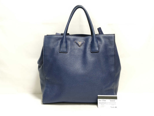 PRADA Prada Tote Bag, Leather, Navy, bn2671, 2-Way Tote Bag