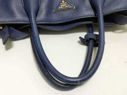 PRADA Prada Tote Bag, Leather, Navy, bn2671, 2-Way Tote Bag